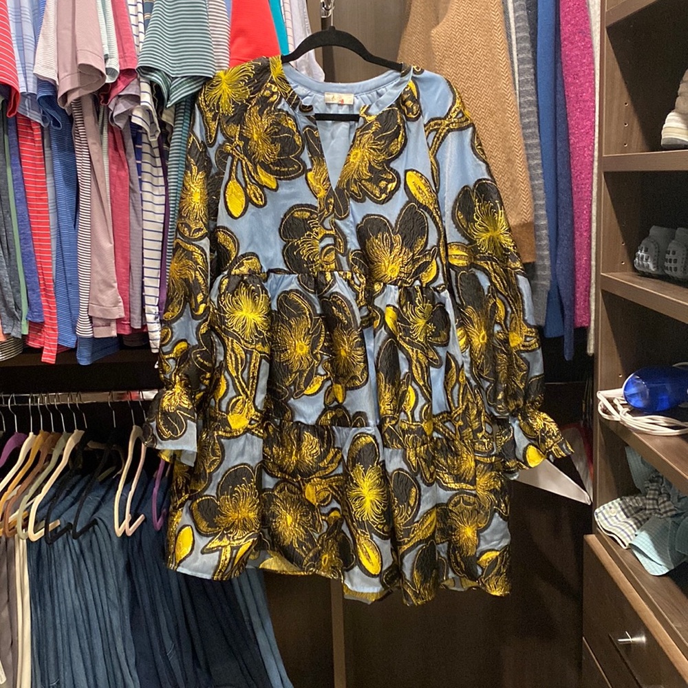 Stine Goya Gold Brocade Dress